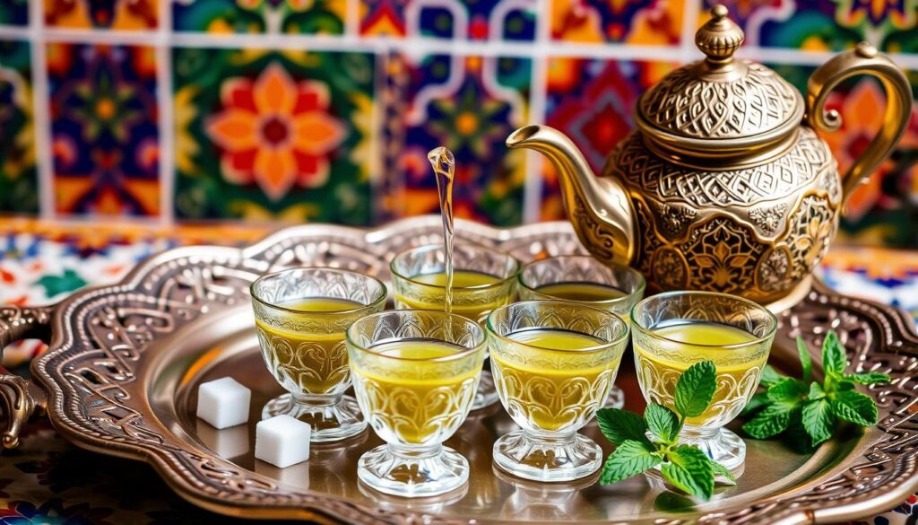 moroccan tea pouring